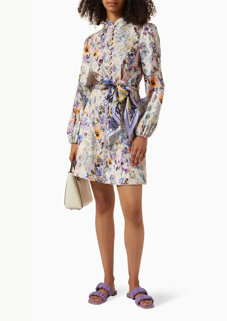 Zimmermann Tama Belted Mini Dress Floral Size 2 / AU 12 - Image 1