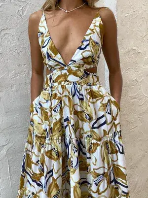 Bec & Bridge Eugenie Maxi Dress Multi-colored Size AU 8 - Image 2