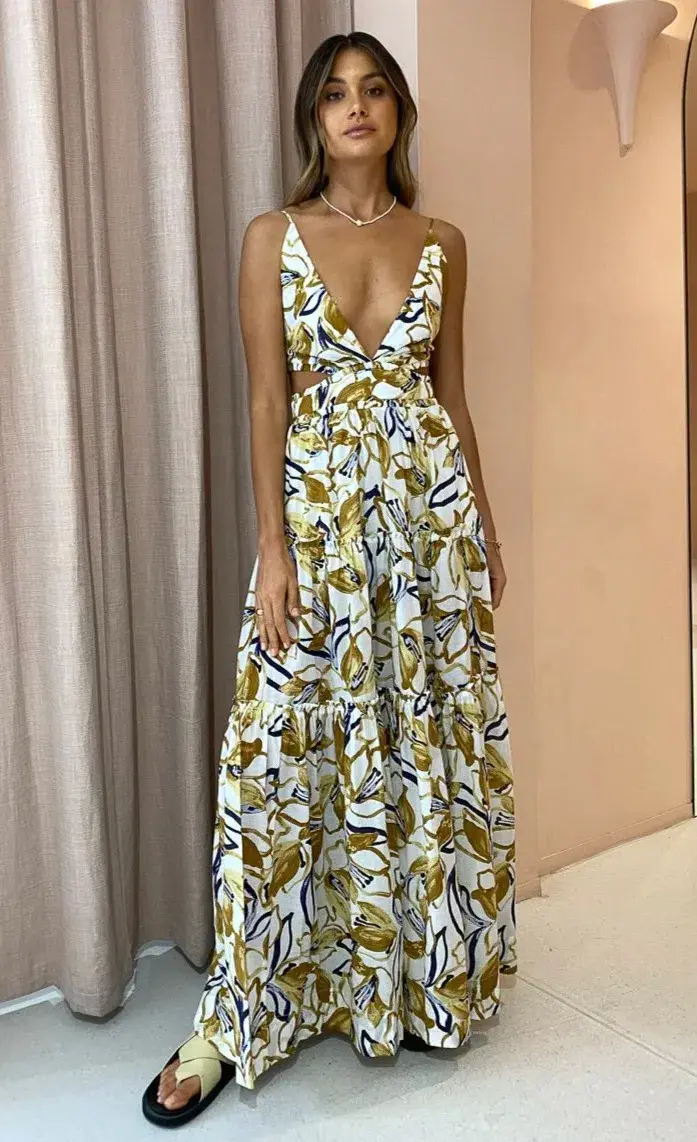 Bec & Bridge Eugenie Maxi Dress Multi-colored Size AU 8 - Image 1