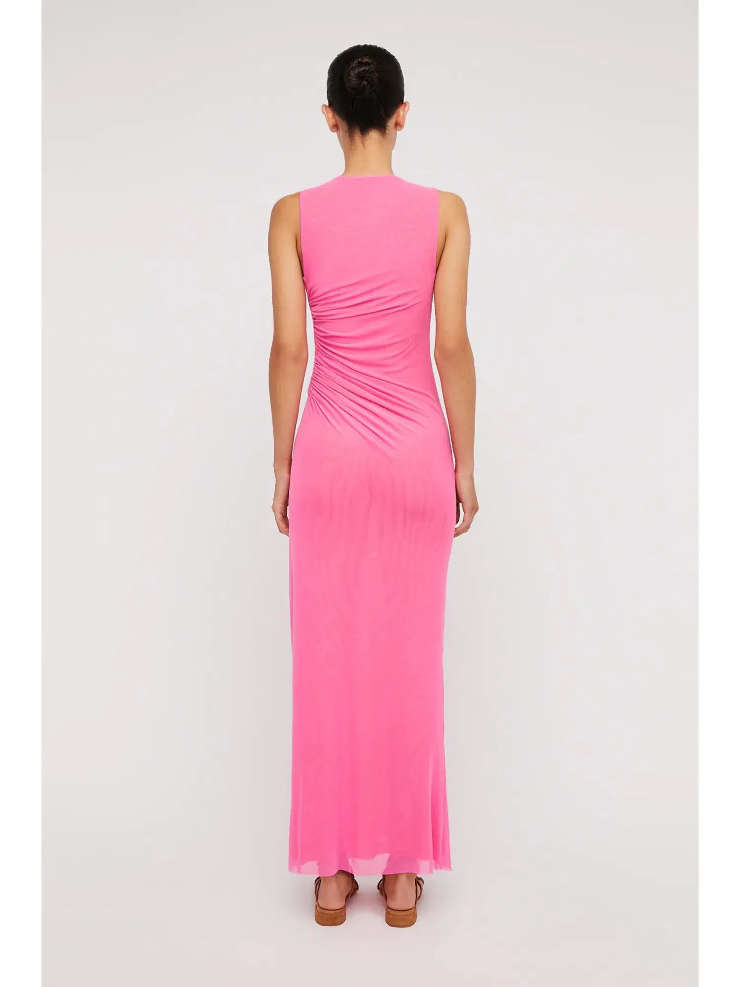 Scanlan Theodore Italian Mesh Gathered Dress Pink Size AU 10  - Image 3