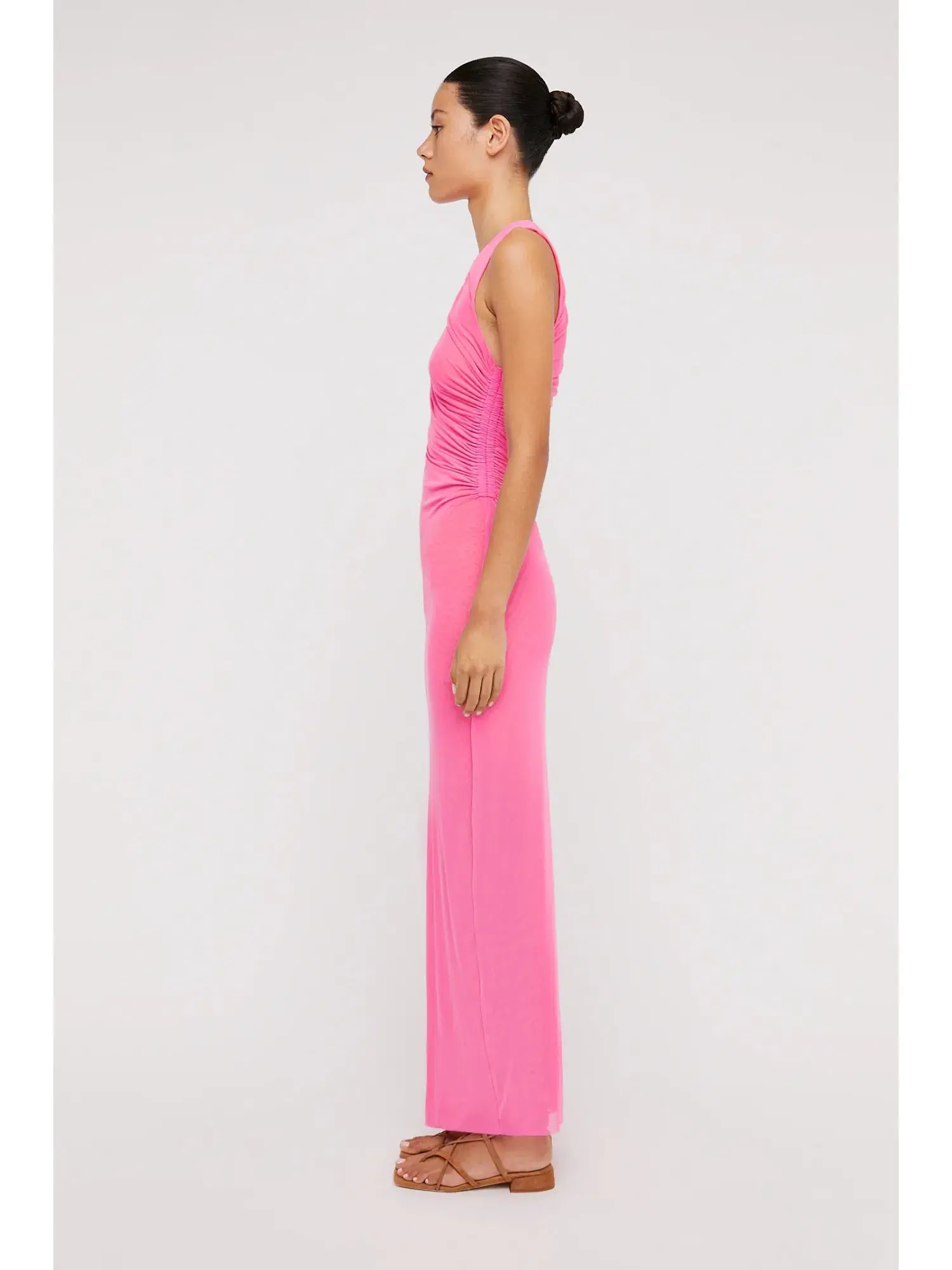 Scanlan Theodore Italian Mesh Gathered Dress Pink Size AU 10  - Image 2