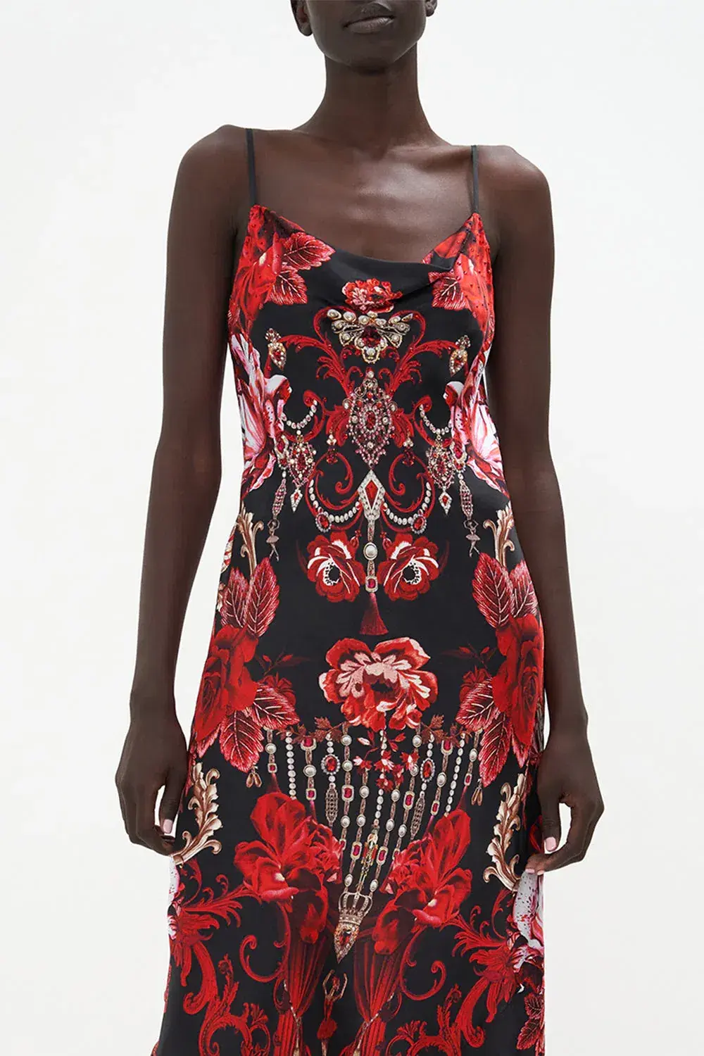 Camilla Long Bias Slip Sisterhood Of The Rose Black Size AU 6 - Image 4