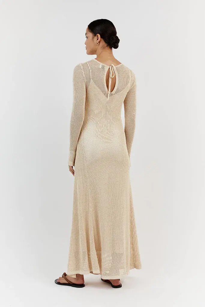 DISSH Ophelia Long Sleeve Crochet Maxi Dress Natural Size 10 / M - Image 3