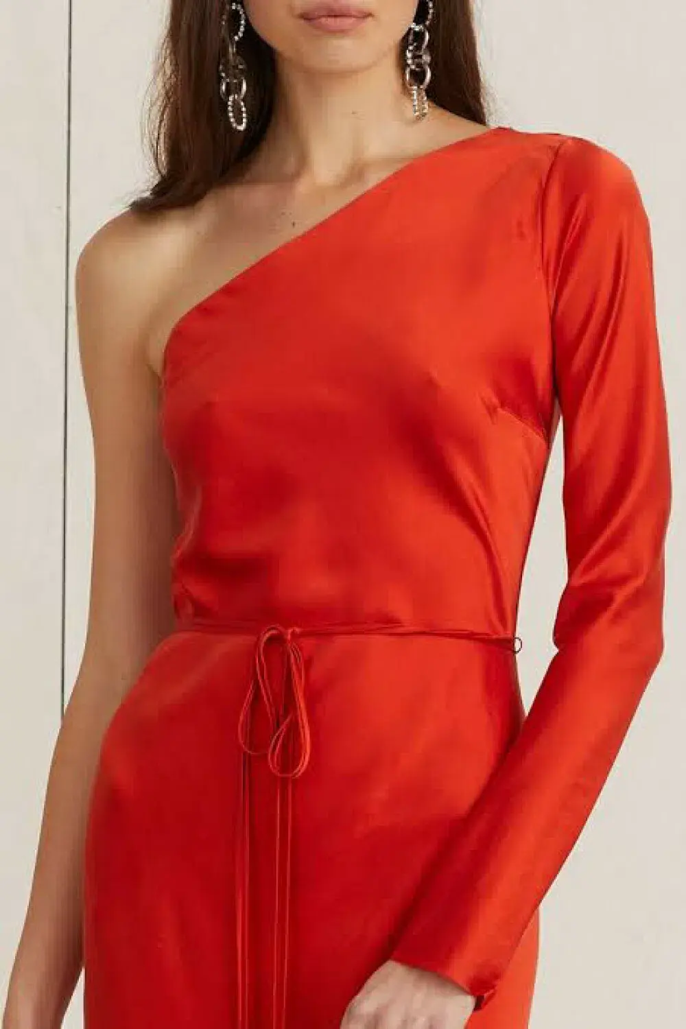 Bec & Bridge One Shoulder Midi Dress in Fire Orange Size 8 - Image 2
