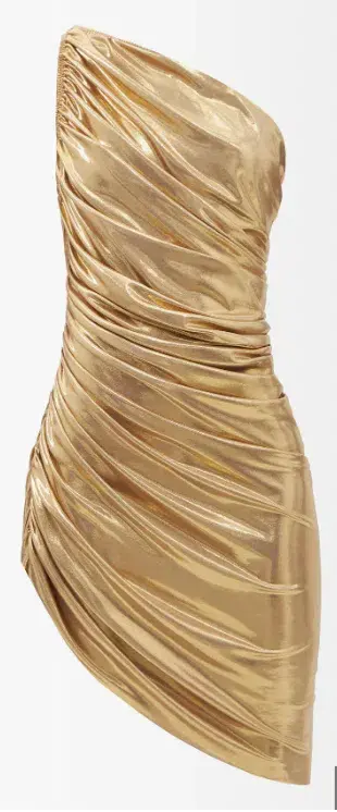 Norma Kamali Diana Mini Dress Gold Size S / Au 8 - Image 4