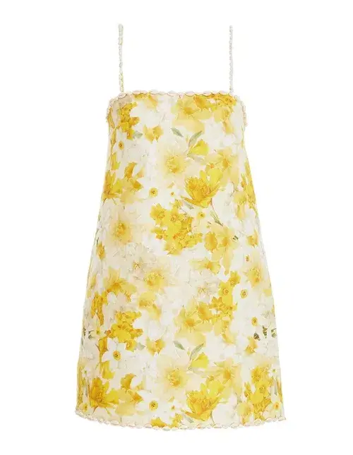 Zimmermann The Wonderland Shell Shift Mini Dress in Daffodil Print Size 1 / AU 10 - Image 7