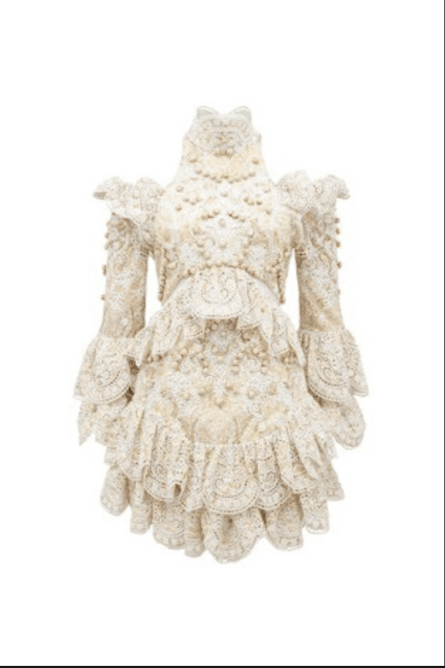 Thurley Flutter dress in gold raid tile size 12  - Image 2