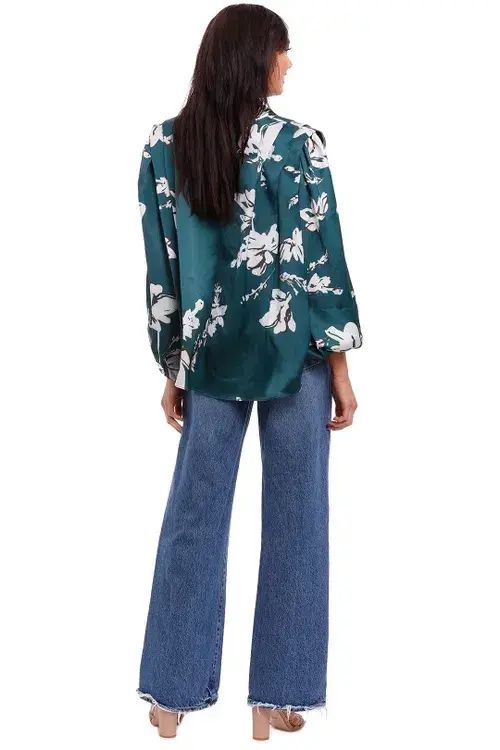 Aje Efflorescent Blouse in Green Size 10 - Image 3