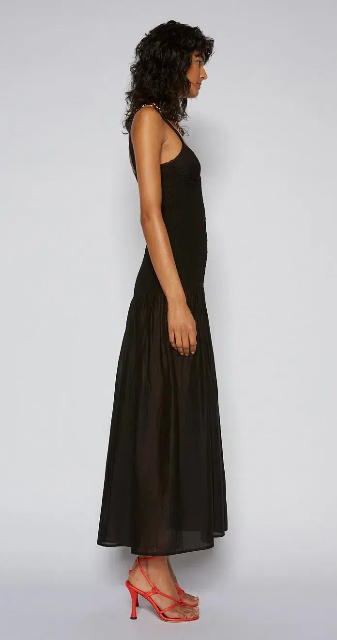 Scanlan Theodore Cotton Bralette Midi Dress Black Size 8 / S - Image 3