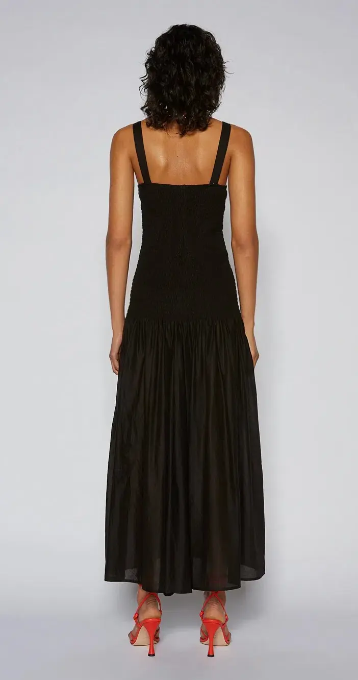 Scanlan Theodore Cotton Bralette Midi Dress Black Size 8 / S - Image 4