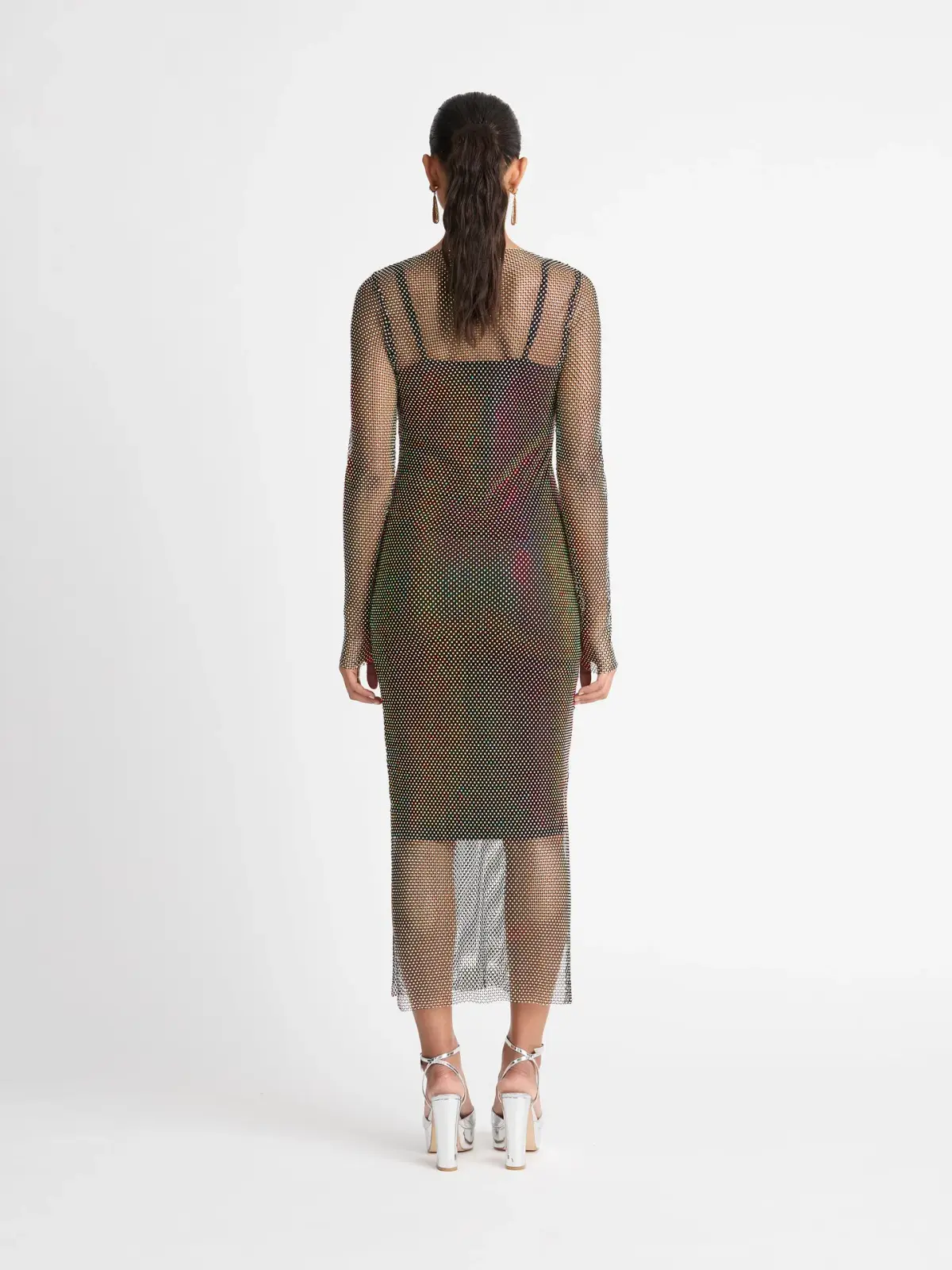 Sheike Crystal Mesh Midi Dress Size 8 / S - Image 2