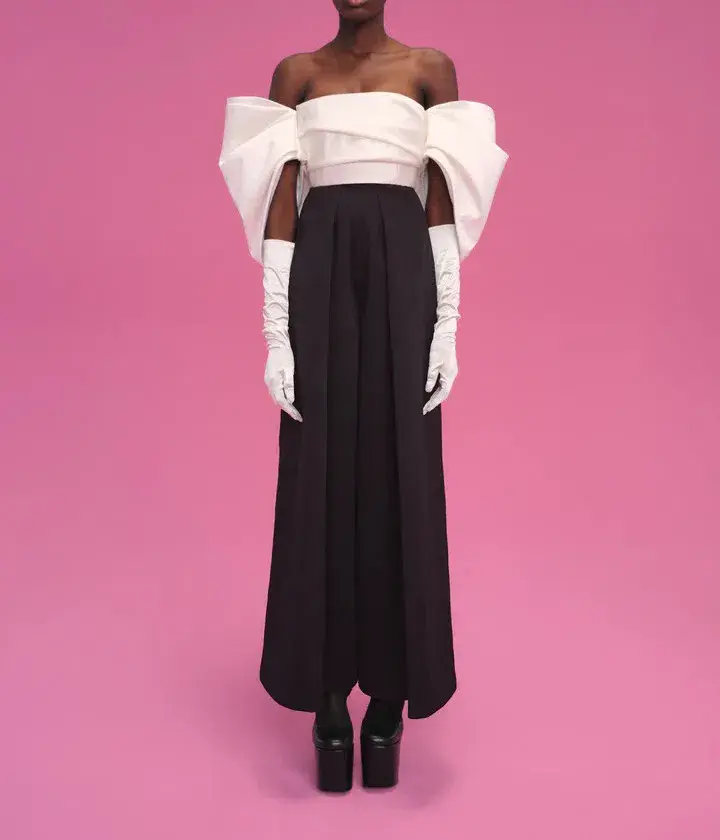 Solace London Freya Wide Leg Jumpsuit Black/Cream Size 10 / M for rent on The Volte - main image