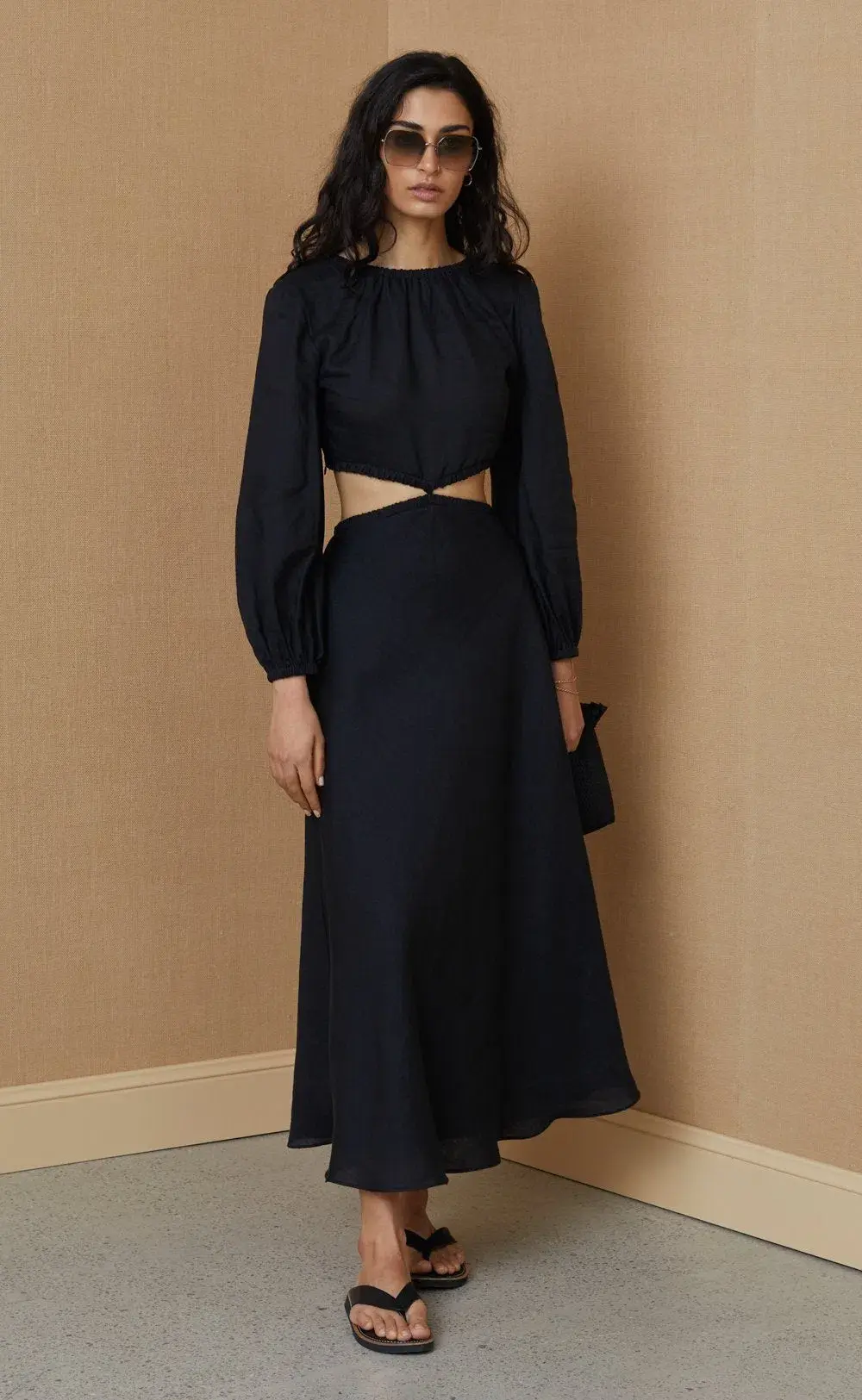 Bec & Bridge Madeleine Black Cut-Out Midi Dress Black Size 8  - Image 1