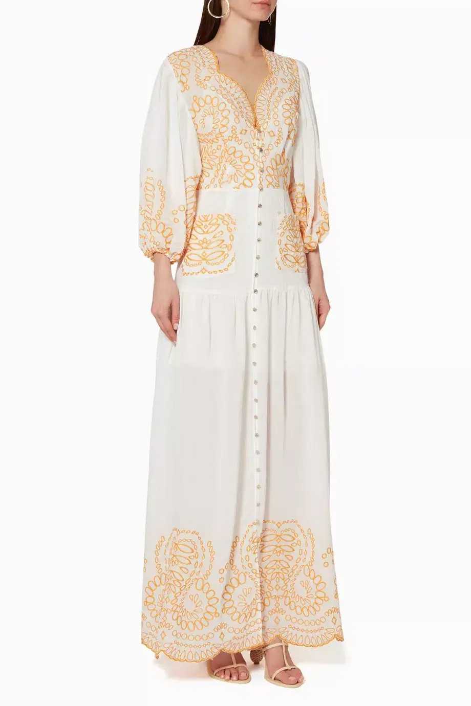 Keepsake the Label Without Me Maxi Dress White / Orange  Size 10 - Image 2
