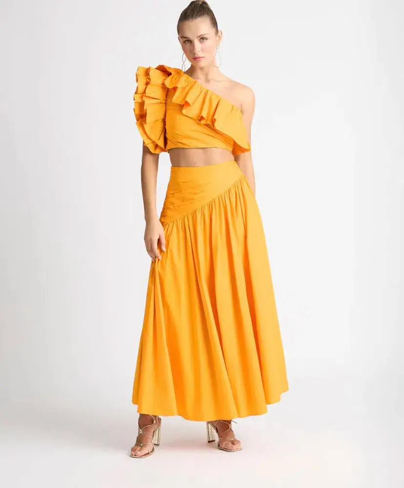 Sheike Allegra Frill Top and Maxi Skirt Set Yellow Size 16/14 - Image 1
