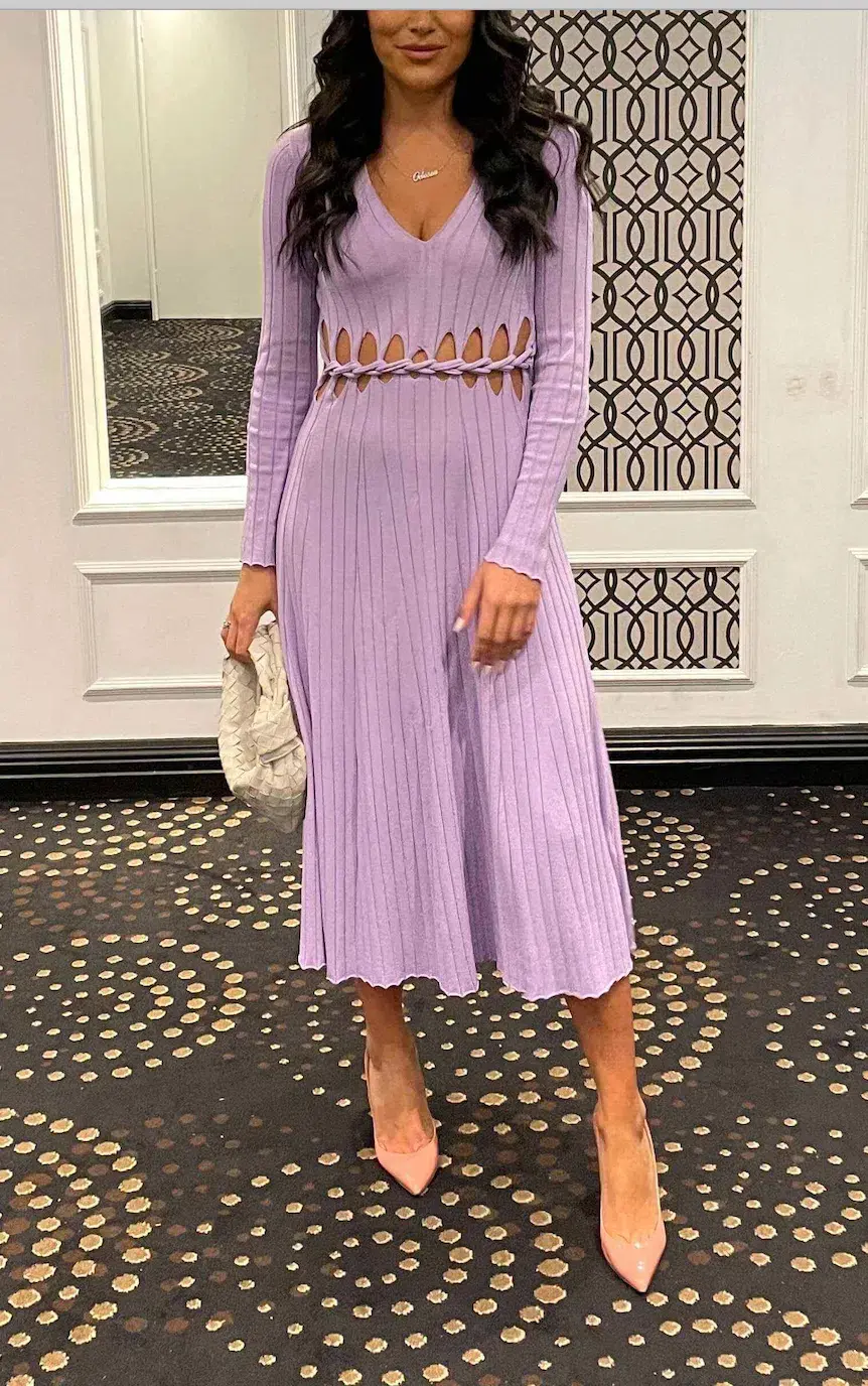 Dion Lee Pinnacle Braid Dress In Violet Size 6  - Image 3