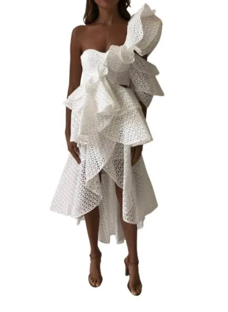 THURLEY Marion Ruffle Dress - White - Size 8 - Image 2