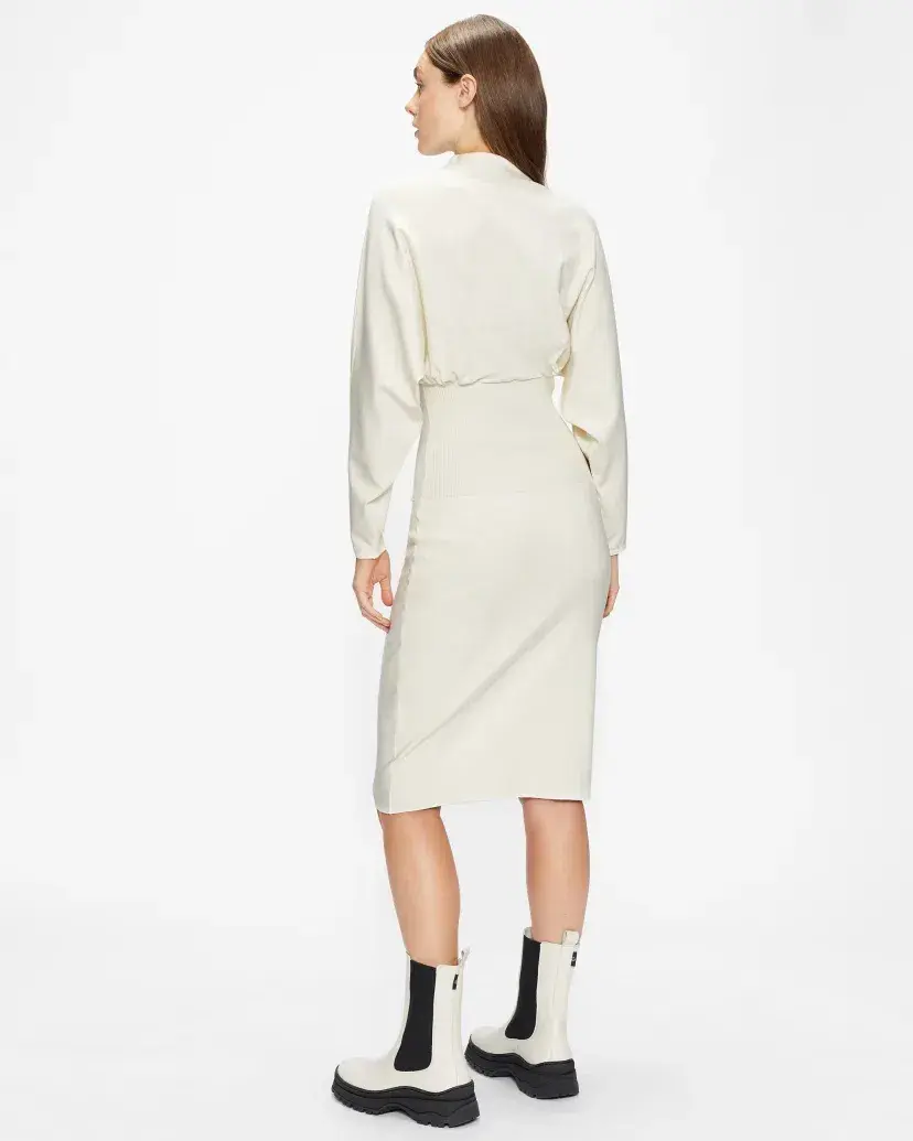 Ted Baker Alice Cocoon Midi Dress in Cream Size 1 / AU 8 - Image 2