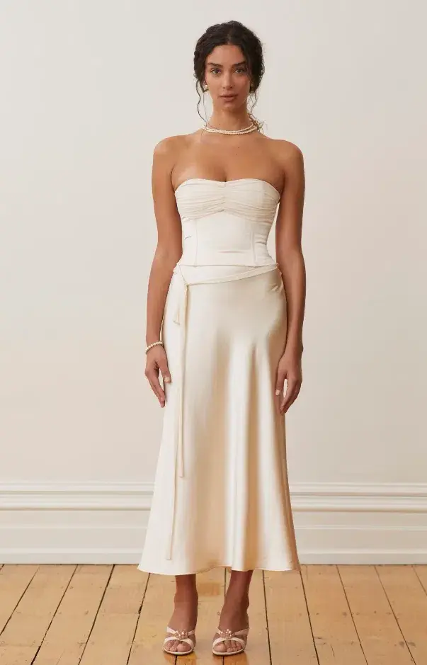 Arcina Ori Blair Bustier And Skirt Set Cream Size AU 10 - Image 3