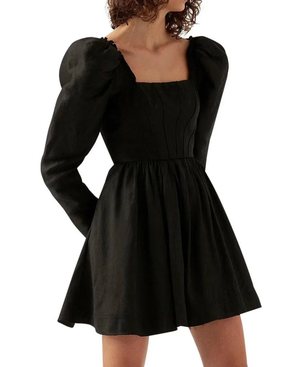 Aje Fleur Corset Long Sleeve Mini Dress in Black Size AU 6 - Image 2