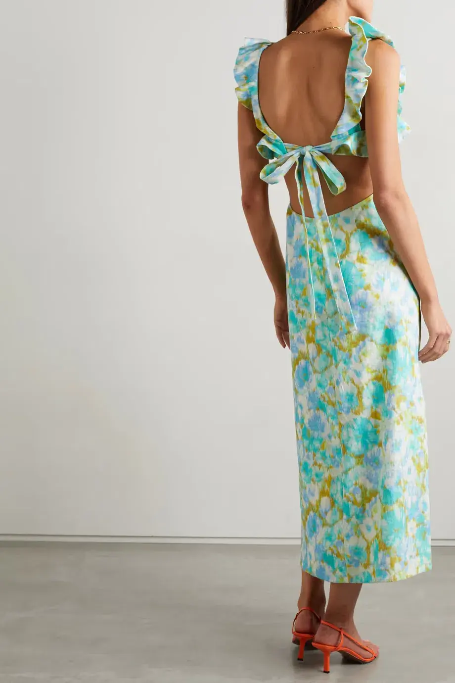 Zimmermann High Tide Frilled Midi Dress Floral Green Size 4 /AU 16 - Image 2