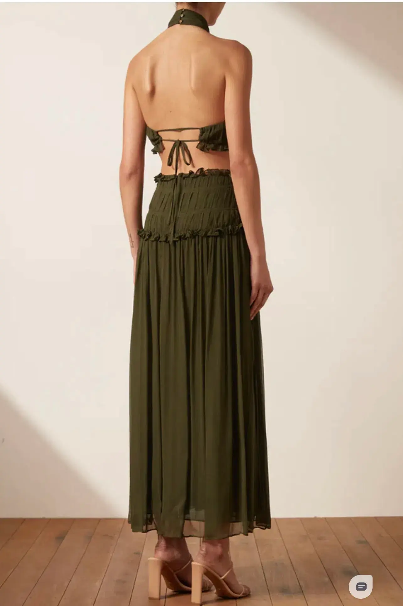 Shona Joy Safira Midi Dress Green Size AU 8 - Image 2