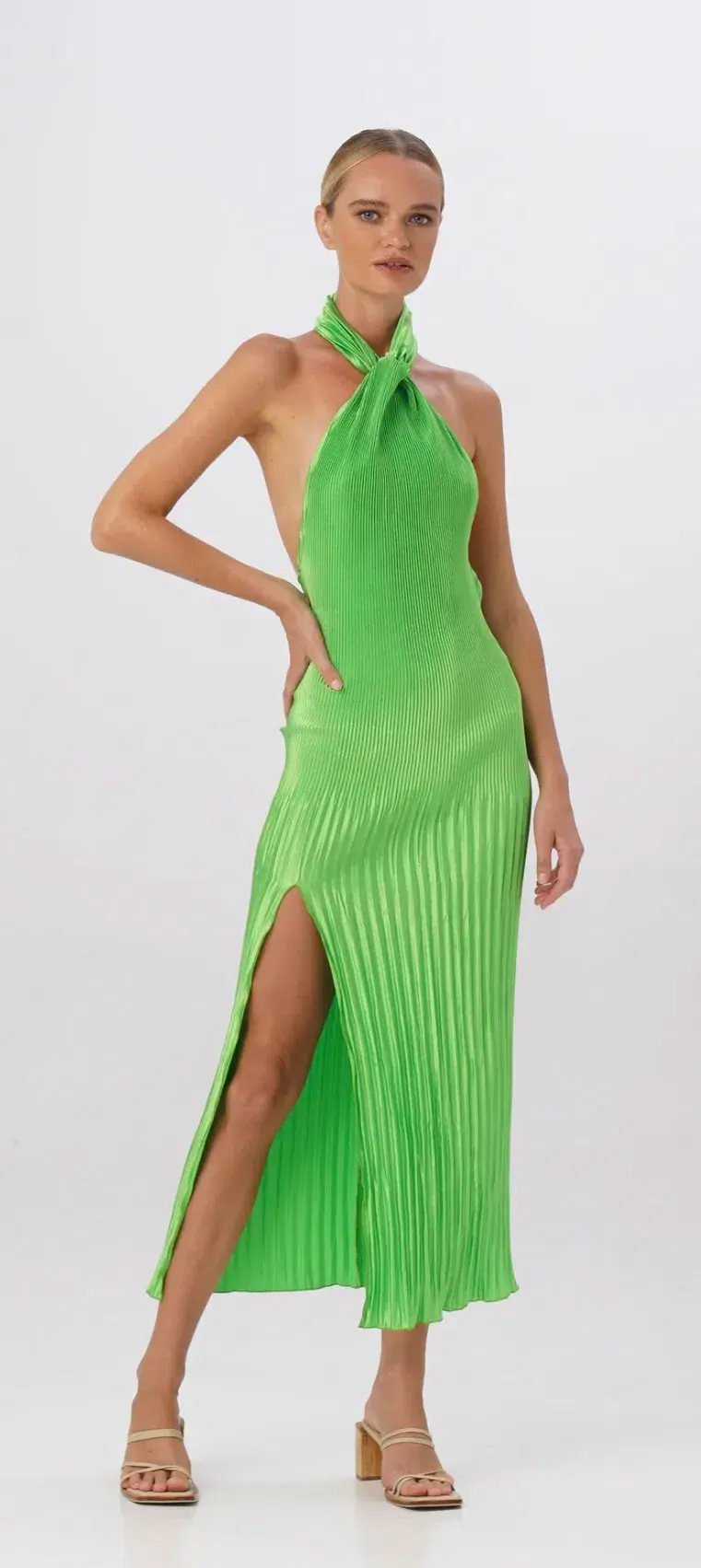 L'Idee Klum Gown Neon Lime Green Size AU 8 - Image 1