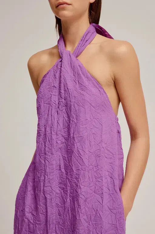 Venroy Crushed Halter Dress Purple Size AU 10 - Image 2