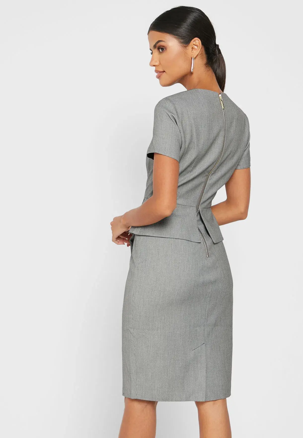 Ted Baker Janza Dress in Viscose Blend in Grey Size 2/AU 10 - Image 2