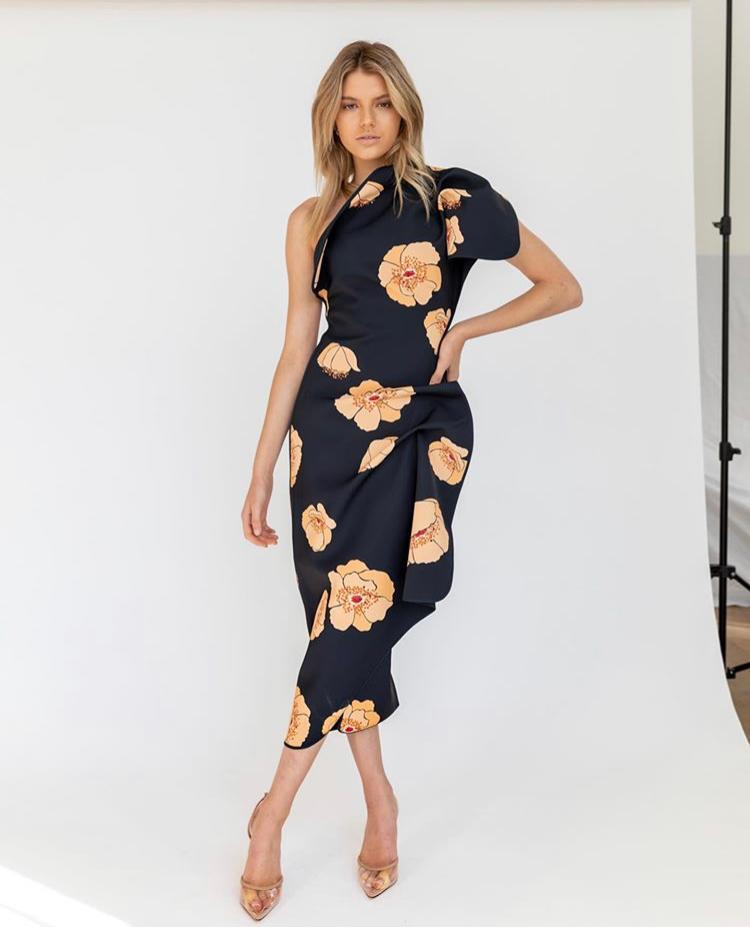 Acler Crawford Dress Amber Poppy Size AU 12 - Image 1