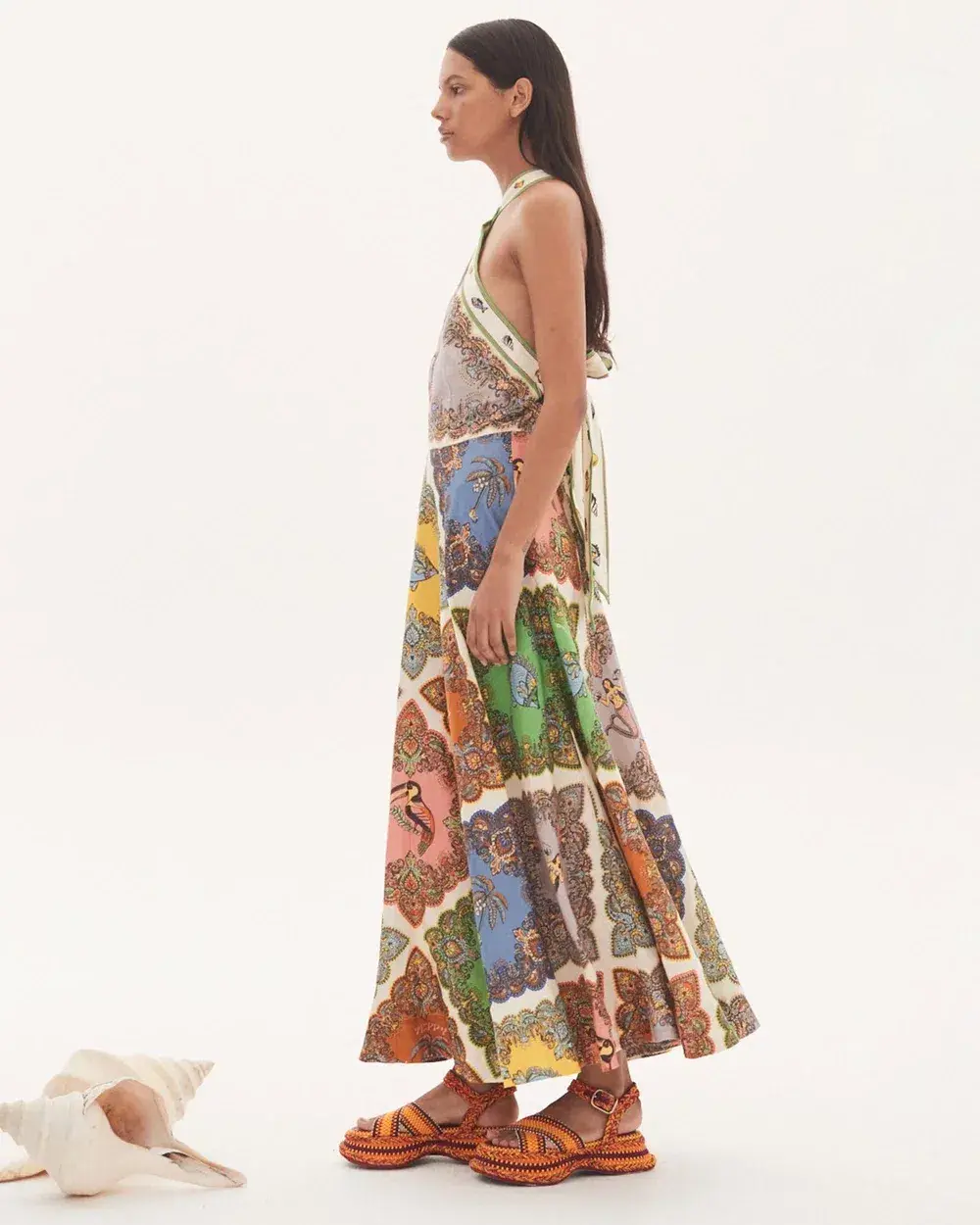 Alemais Trippy Troppo Halter Midi Dress Multi Print Size 8  - Image 5