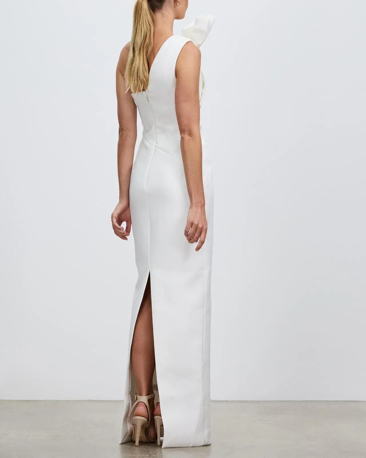 Rachel Gilbert Miche One-Shoulder Maxi Gown White Size 2/AU 10 - Image 3