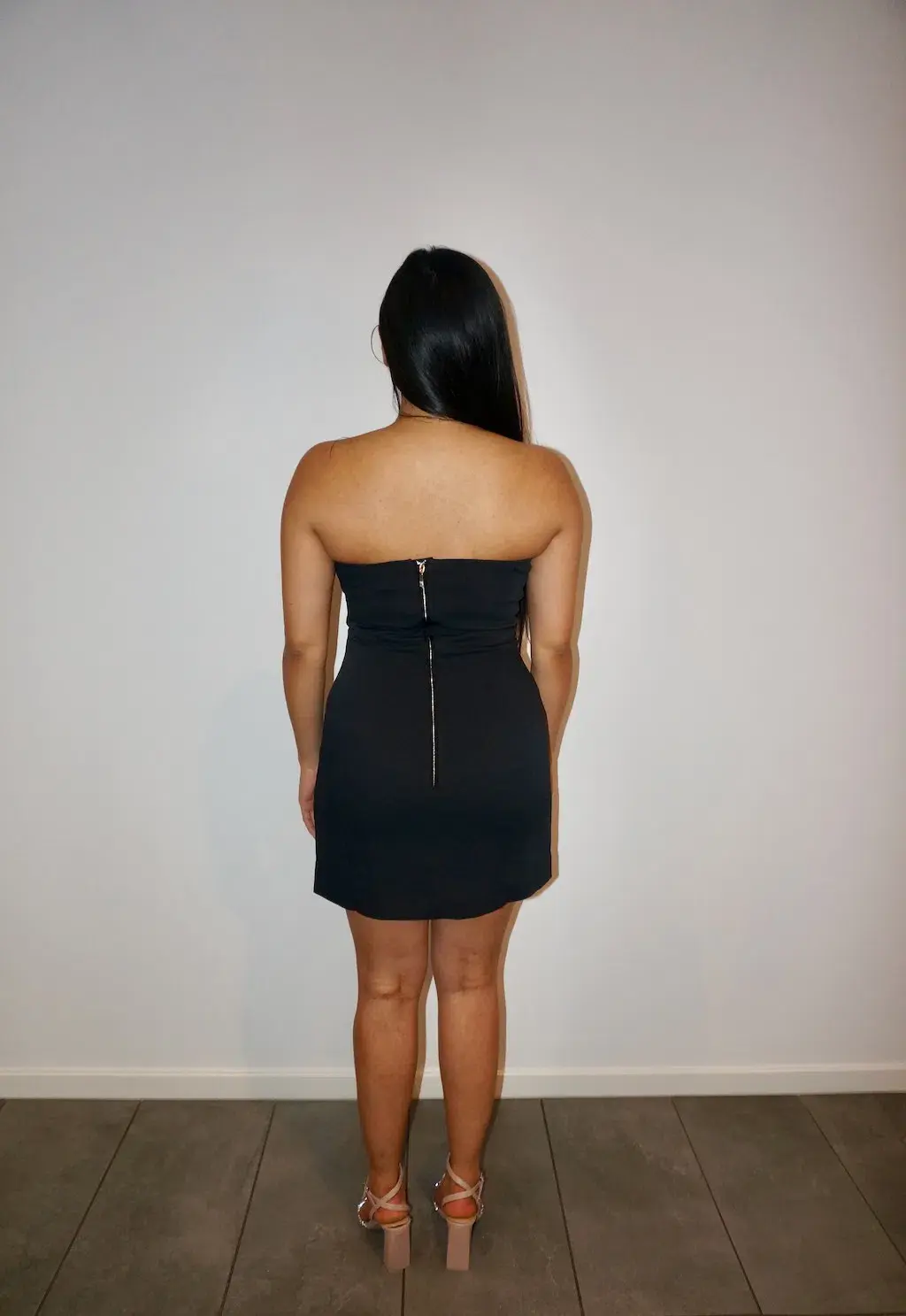 Auteur Talia Contrast Bust Dress Black & Shell Pink Size M/AU 10 - Image 3