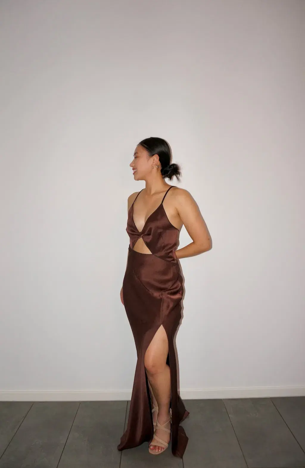Bec & Bridge Hazel Maxi Dress Chocolate Size 8 for rent on The Volte - main image