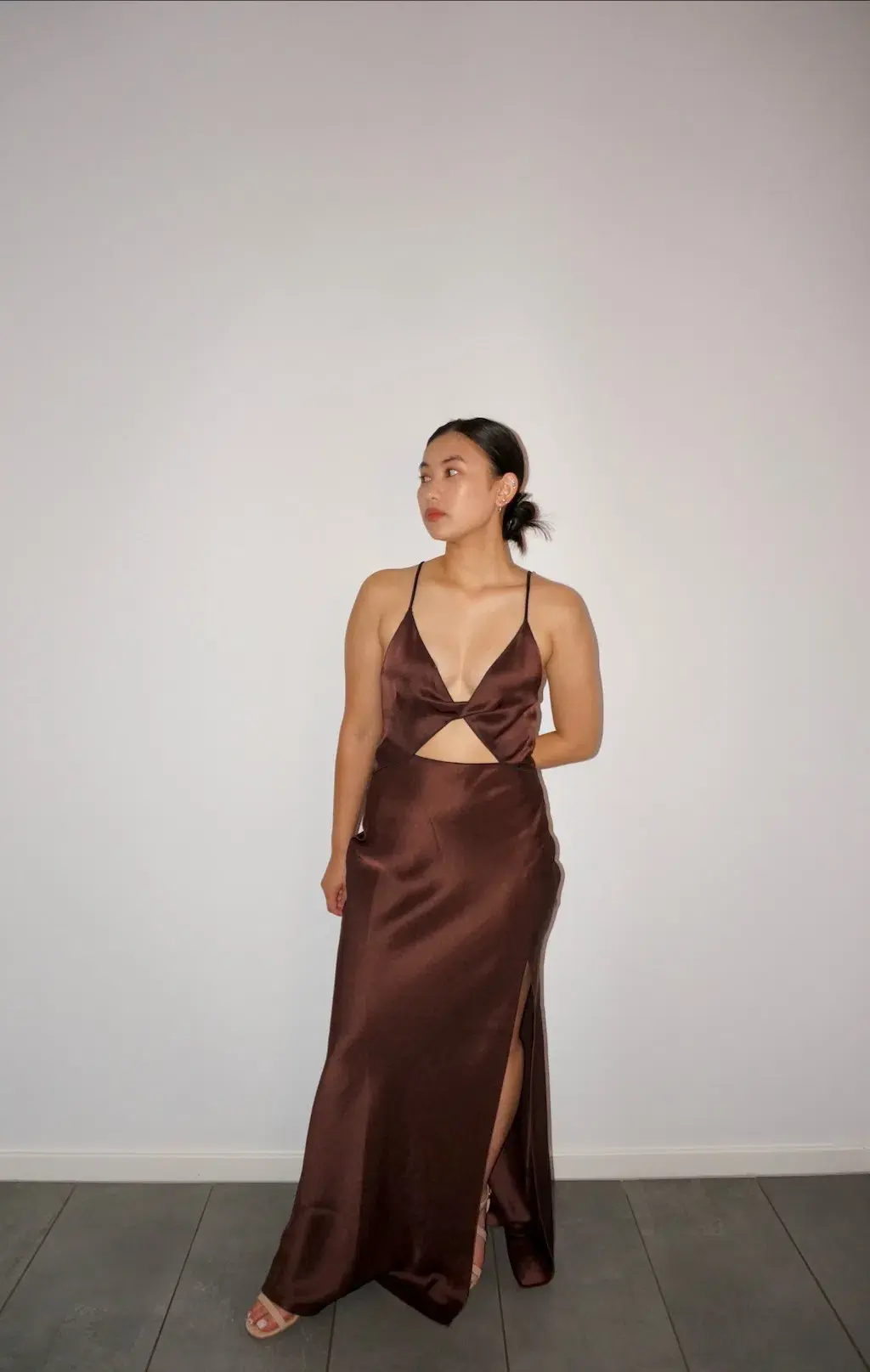 Bec & Bridge Hazel Maxi Dress Chocolate Size 8 for rent on The Volte - main image
