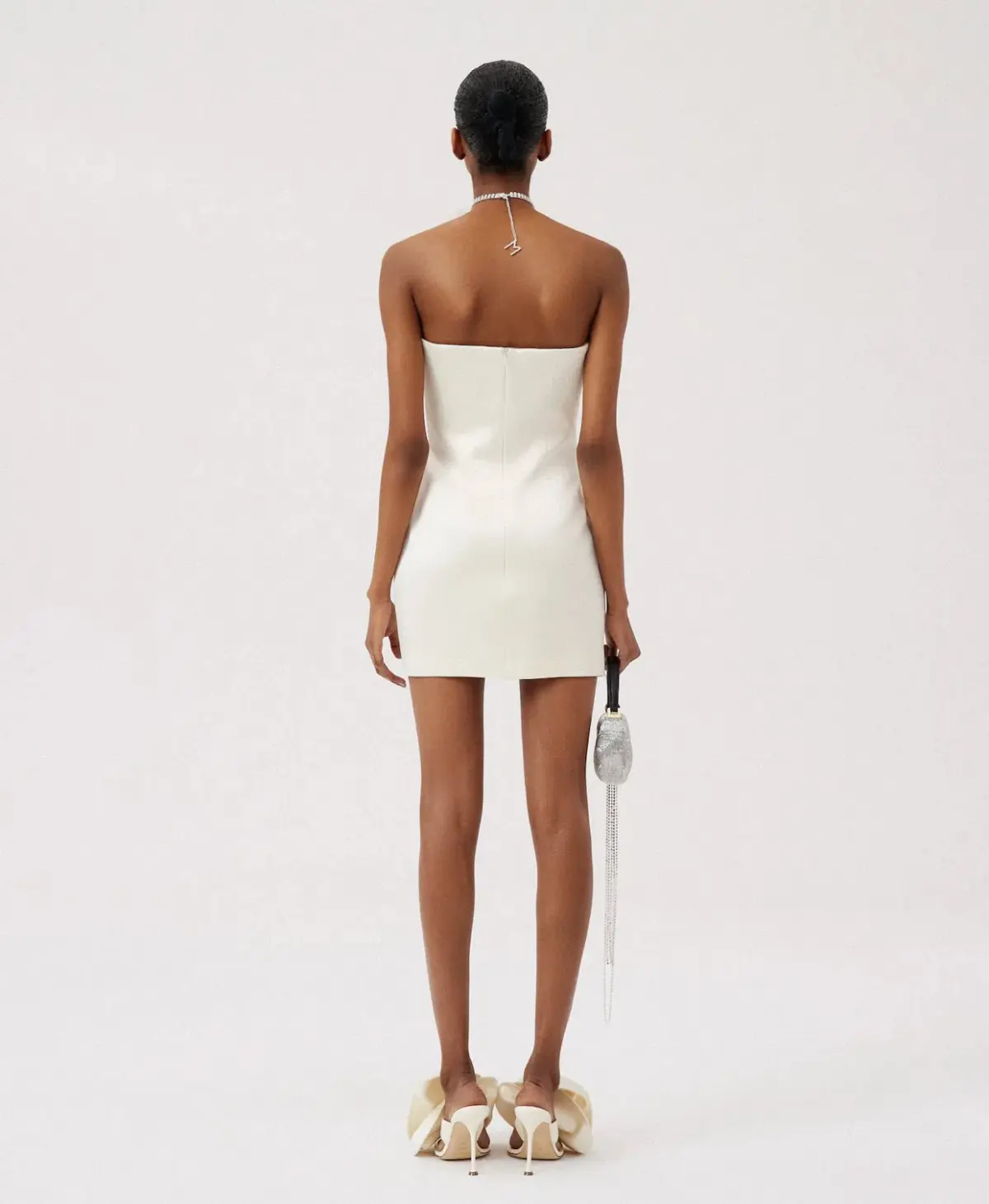 Magda Butrym Strapless Flower Bustier Mini Dress Cream Size 6 - Image 5