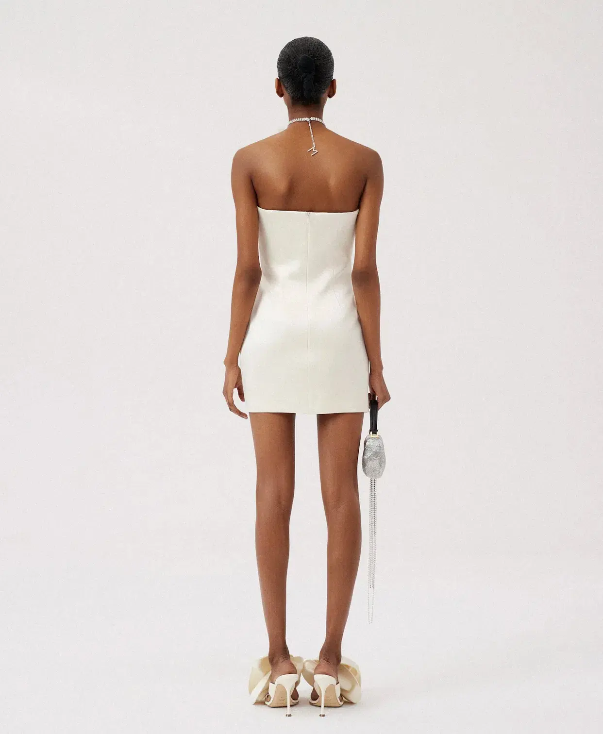 Magda Butrym Strapless Flower Bustier Mini Dress Cream Size 6 - Image 5