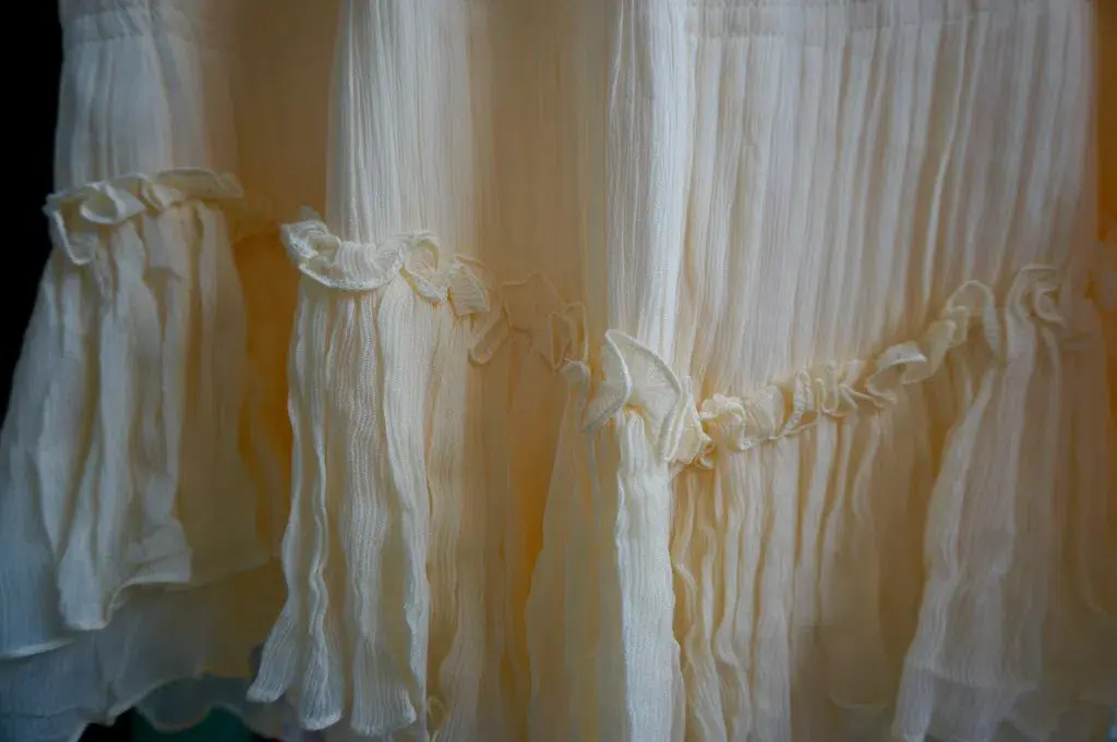 Shona Joy Victoria Sleeveless Ruched Mini Dress Cream Size 14 for rent on The Volte - main image