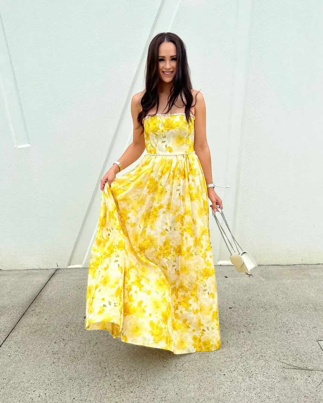 Zimmermann Wonderland Shell Gown Yellow Floral Size 1 / AU 10 for rent on The Volte - main image