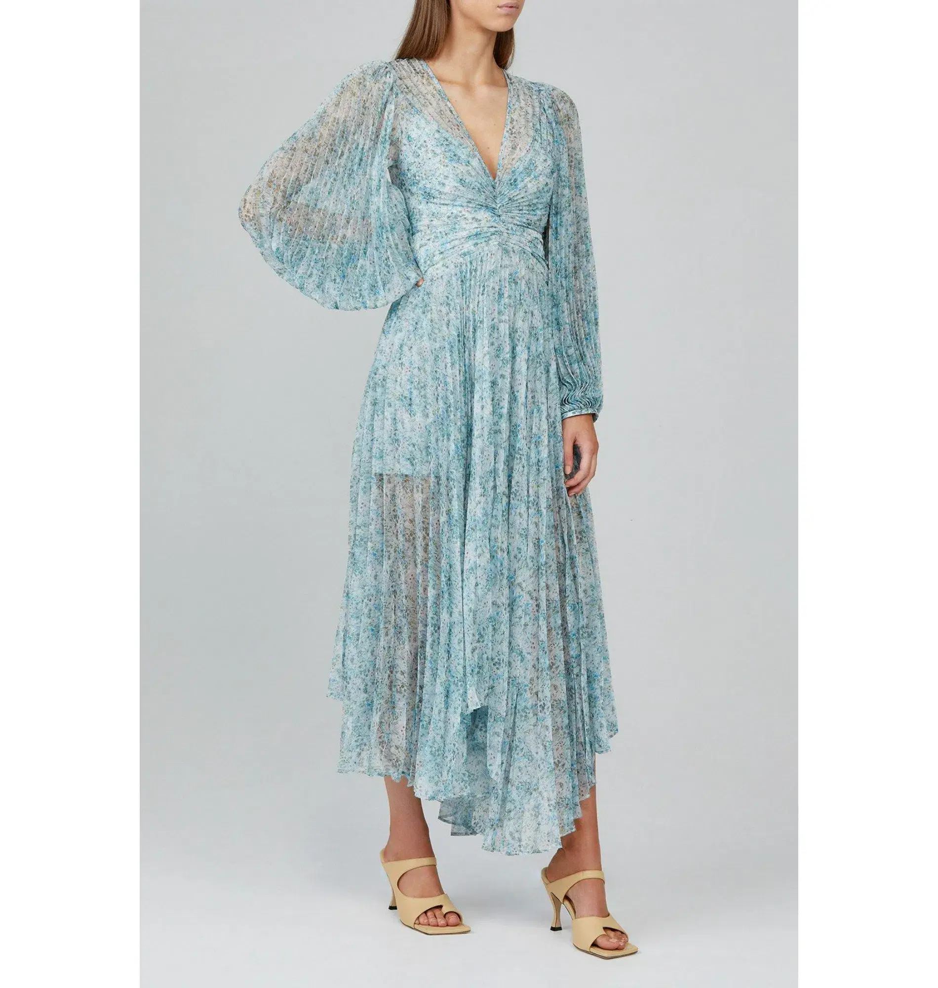 Acler Astone Midi Dress Blue Size AU 10 - Image 1