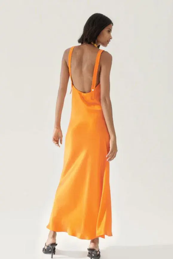 Silk Laundry Deco Ruched Dress Fire Lily Size S / Au 8 - Image 3