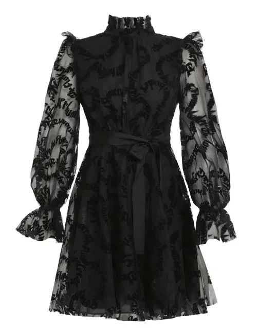 Zimmermann Mesh Mini Dress Black Size 8 - Image 4