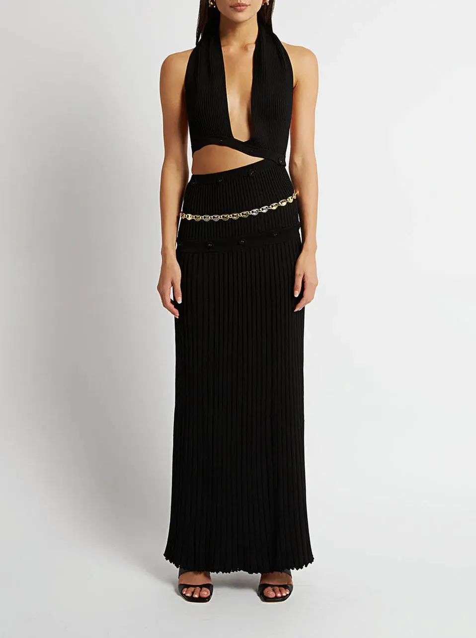 Christopher Esber Deconstruct Backless Halterneck Dress Black Size 6 - Image 1