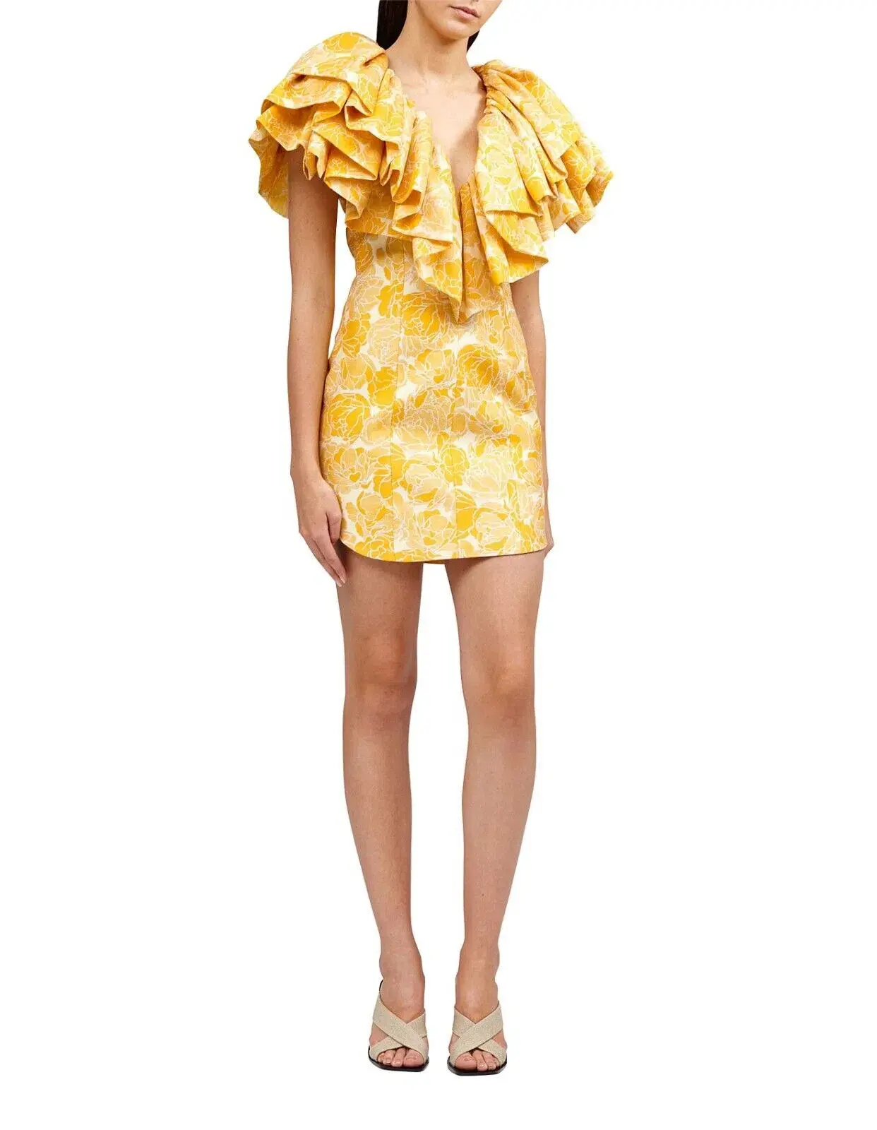 Acler Beston Mini Dress Yellow Size 8 - Image 3