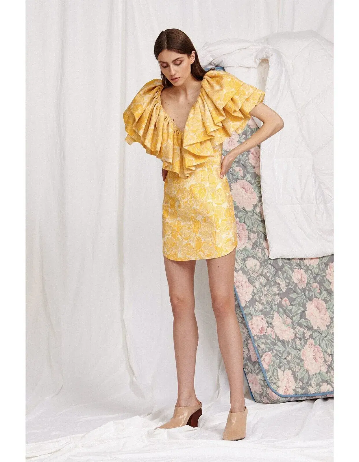 Acler Beston Mini Dress Yellow Size 8 - Image 1