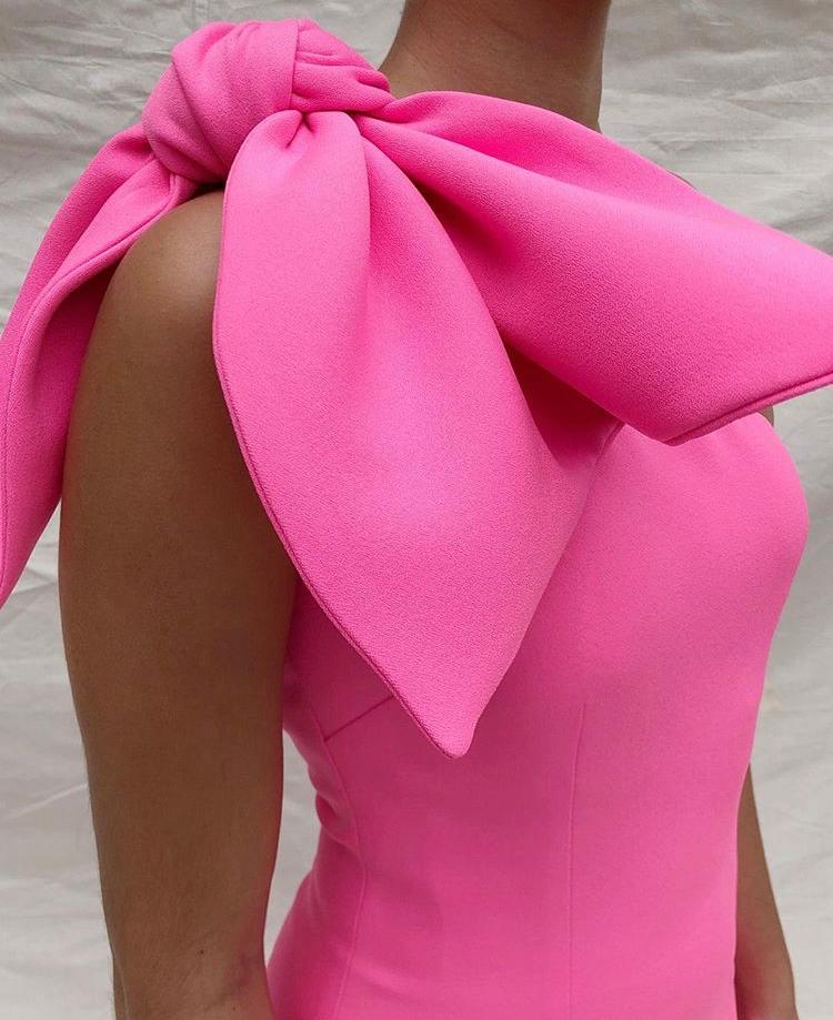 By Johnny Zoe Love Tie Midi Dress Pink Size 14 for rent on The Volte - main image