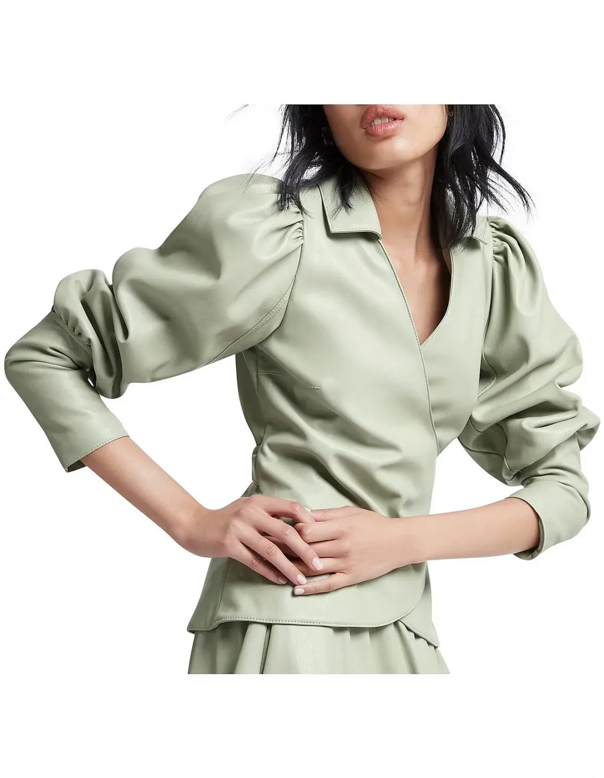 Aje Idyllic Wrap Top and Skirt Set Dusty Sage Green Size 6 - Image 6