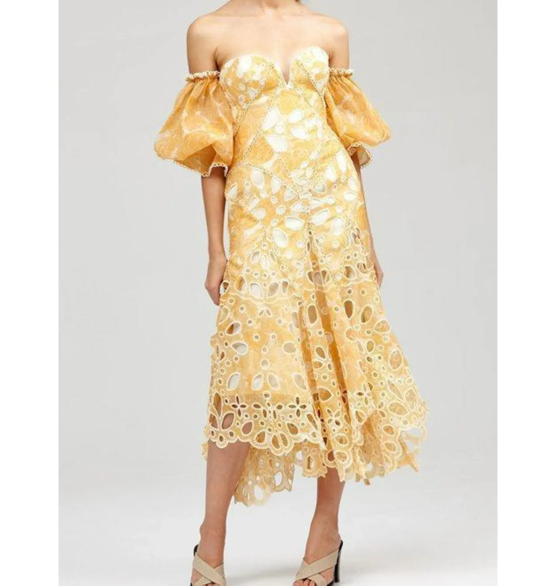 Acler Holland Midi Dress Lemon Size AU 10 - Image 2