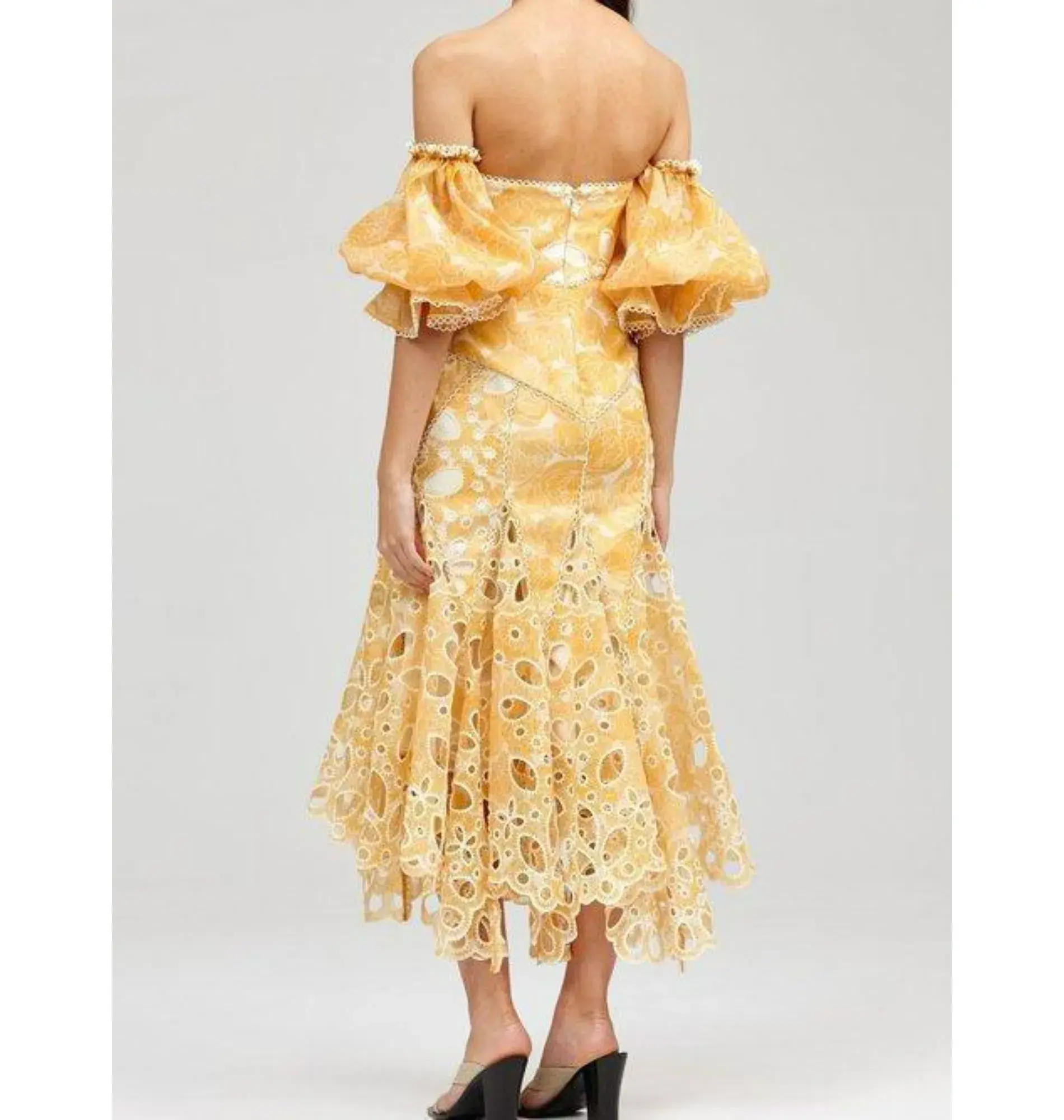 Acler Holland Midi Dress Lemon Size AU 10 - Image 4