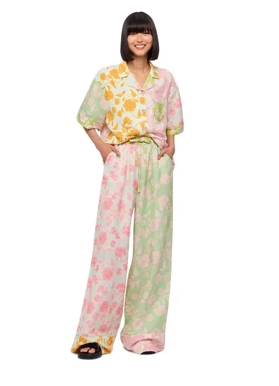 Leo Lin Anemone Splice Print Pants and Shirt Set Multi Size AU 16 - Image 1